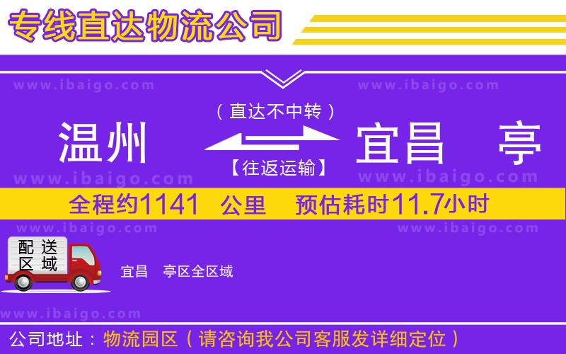 溫州到宜昌猇亭區(qū)貨運(yùn)專線