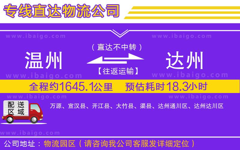 溫州到達(dá)州貨運(yùn)專(zhuān)線(xiàn)