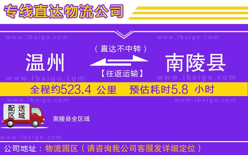 溫州到南陵縣貨運(yùn)公司