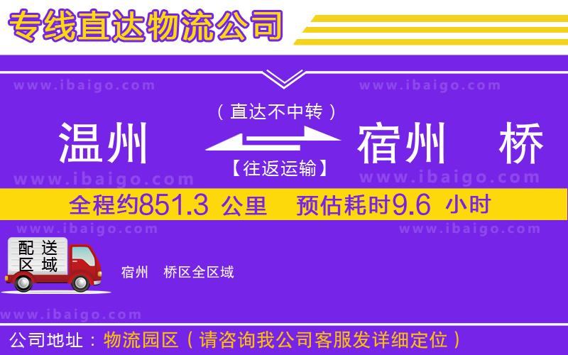 溫州到宿州埇橋區(qū)物流公司