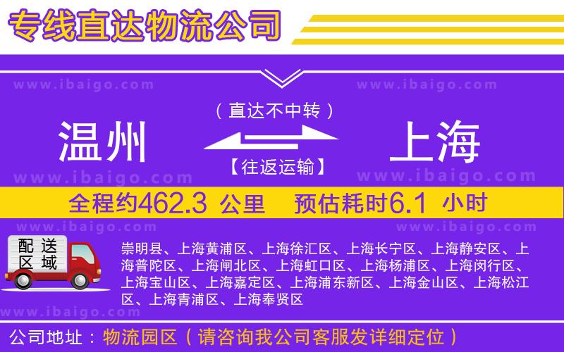 溫州到上海物流專線