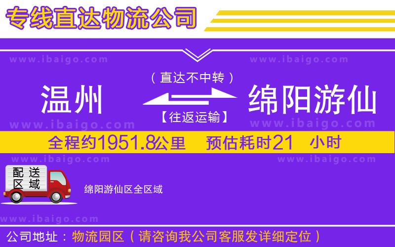 溫州到綿陽(yáng)游仙區(qū)貨運(yùn)專線