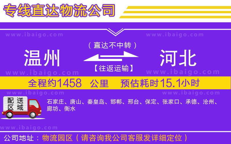 溫州到河北物流