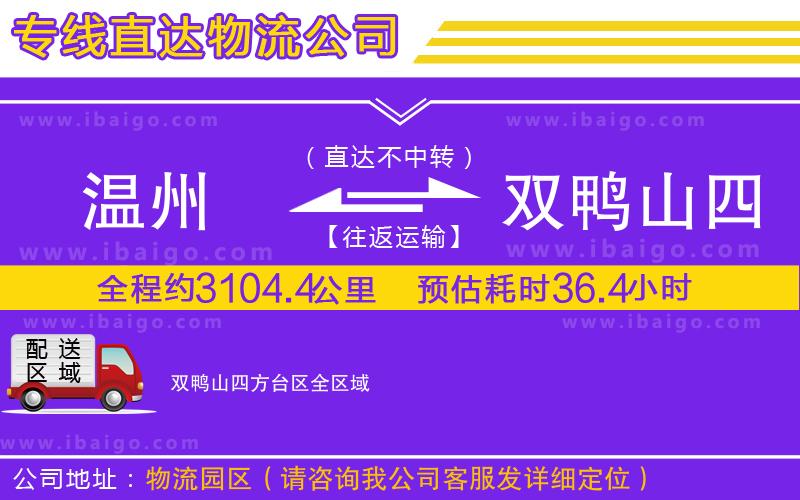 溫州到雙鴨山四方臺區(qū)物流專線