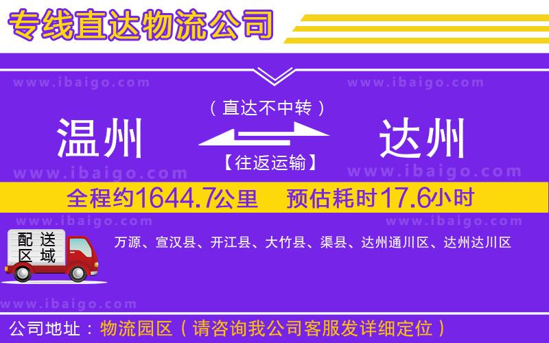 溫州到達(dá)州貨運公司