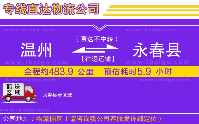 溫州到永春縣物流專線