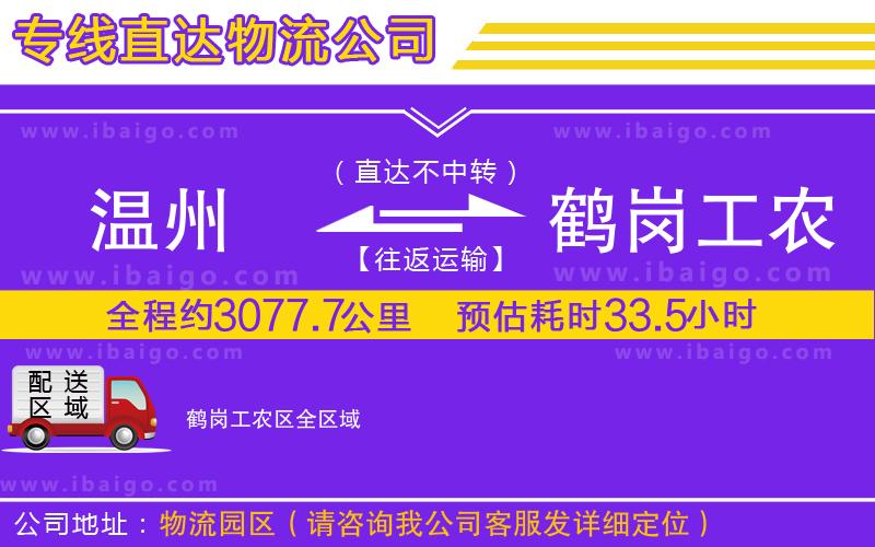 溫州到鶴崗工農(nóng)區(qū)物流專線