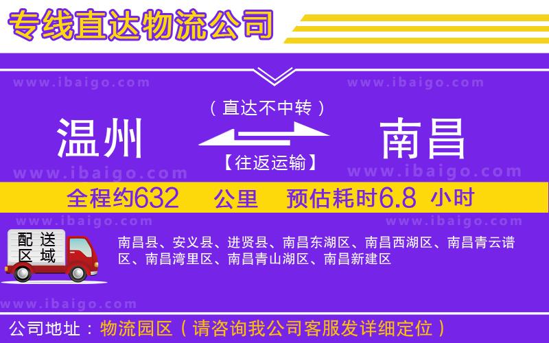 溫州到南昌貨運